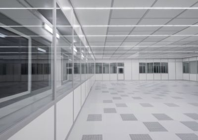 Résille, FFU, salle propre, microélectronique, vitrage bi affleurant